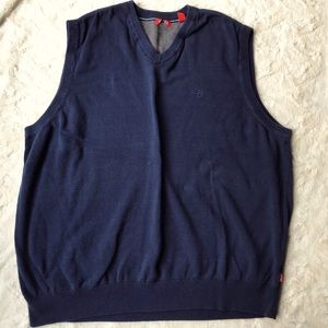 Izod Blue Sweater Vest 2XL V Neck Navy